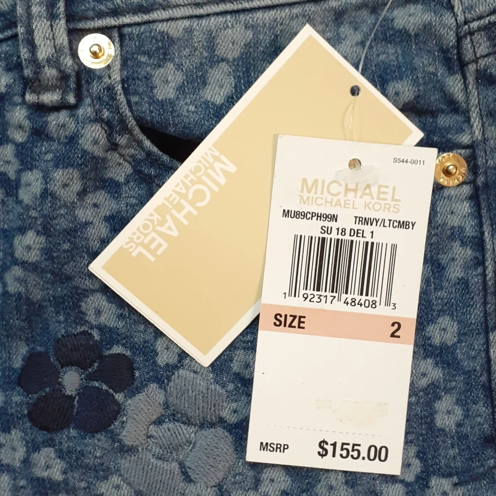 *Michael Kors Floral Embroidered Cropped Jeans From - Picture 6 of 6